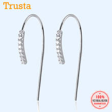 Trusta Genuine 925 Sterling Silver Fashion Cute Sweet Dazzling CZ Stud Earrings For Women Girls Kids Jewelry Gift DS2322 2024 - buy cheap