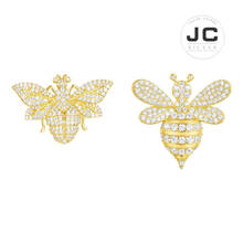 New Fashion Charms Silver 925 Original Copy Jewelry,Yellow Silver Asymmetric Bee Earring Set For Women With Mono Logo Gift Box 2024 - buy cheap