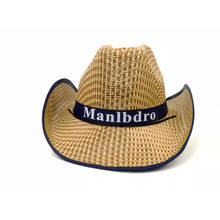 Шляпа модная летняя пляжная шляпа, Повседневная Панама, ковбойская шляпа для мужчин и женщин, шляпа с плоскими полями для рыбалки, соломенная шляпа, шляпа от солнца для девушек, женская шляпа 2024 - купить недорого