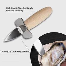 Steel Seafood scallop pry knife with wooden handle Oyster knives Sharp-edged Shucker Shell Seafood 2024 - buy cheap