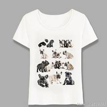 EU Amo Meu Cão Frenchie Favoritos T-Shirt Summer Fashion Mulheres t-shirt Hipster Donzela Casual Tops Ladies Novidade Tees Harajuku 2024 - compre barato