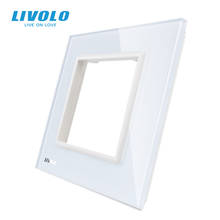 Роскошное жемчужное Хрустальное стекло Livolo по стандарту ЕС, только панель, двойная стеклянная панель для настенной розетки, для функционального ключа розетки, с логотипом 2024 - купить недорого