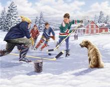 JMINE-pintura de diamante completo Div 5D, casa de campo de Hockey, nieve, perro de invierno, kits de punto de cruz, arte deportivo, pintura 3D por diamantes 2024 - compra barato