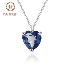GEM'S BALLET-collar de plata de ley 925 con gema de corazón, joyería de 1.18Ct, colgante de cuarzo místico azul Natural para mujer, joyería 2024 - compra barato