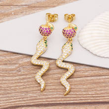 New Trendy Gold Color Snake Shape Drop Earrings Crystal Rhinestone Dangle Earrings For Women 2020 Female Boho Fashion Jewelry 2024 - buy cheap