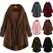 Winter Casual Faux Fur Coat Women Plus Size Horn Button Plush Tops Hooded Loose Cardigan Wool Coat Winter Jacket T3 2024 - buy cheap