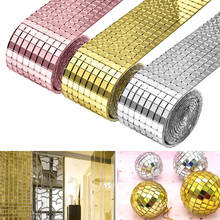 Mini Square Glass Mirrors Mosaic Stickers Self-Adhesive Glass Craft Mosaic Tile For DIY Handmade Disco Light Ball Party Supplies 2024 - buy cheap