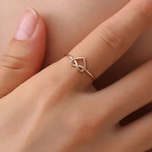 Тонкие минималистичные кольца миди с узлом в виде сердца для женщин, золото/черный/серебристый цвет регулируемый открытый палец кольцо, модный подарок 2024 - купить недорого