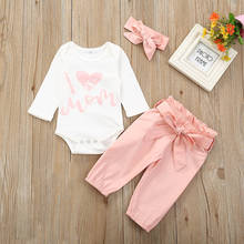 0-18M Autumn Baby Girl Long Sleeve Lettter Print Romper Tops Trousers Headband Outfits Clothes baby romper 2024 - buy cheap