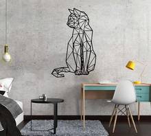 Novo gato geometria adesivo de parede decalque da parede adesivos decoração para casa para o quarto do bebê decoração de vinil 2024 - compre barato