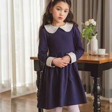 Vestido escolar de algodón para niñas, ropa informal de princesa para primavera y otoño, novedad de 2021 2024 - compra barato