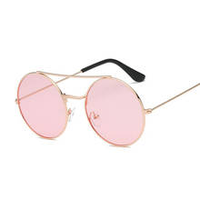 Vintage Round Sunglasses Woman Fashion Brand Designer Mirror Sun Glasses Female Metal Frame Transparent Gafas Oculos De Sol 2024 - buy cheap