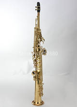 Margewate-saxofone soprano reto b de alta qualidade, material em latão, laca dourada e acessórios 2024 - compre barato