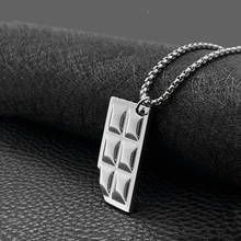 Geometry Rectangle Square Chocolate Biscuits Stainless Steel Pendant Necklaces BFF Friendship Creative Jewelry Christmas Gift 2024 - buy cheap