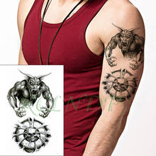Водостойкая временная татуировка наклейка momster череп поворотный стол черный поддельные тату флэш-тату большой размер татуировки для детей женщин мужчин 2024 - купить недорого