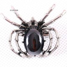 40x33MM Spider Brooch Natural Stone Black Onyx Bead Pendant For Men Women Jewelry Gift 1Pcs K705 2024 - buy cheap