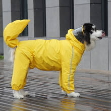 Capa de chuva para cachorro tudo incluso, casaco grande à prova d'água com capuz, jaqueta de chuva reflexiva, poncho para cães médios e grandes ao ar livre 2024 - compre barato