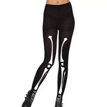Adult Women Halloween Scary Skeleton Bone Print Costume Accessory Horror Pantyhose Tights Stockings Socks For Ladies 2024 - buy cheap