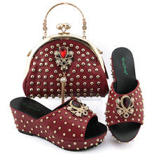 Doershow-Conjunto de zapatos y bolsas a juego para mujer, calzado italiano de fiesta con bolsa a juego, nuevo diseño, HKV1-24 2024 - compra barato