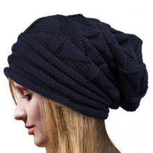 Winter Women Hat Wool Crochet Casual Warm Beanie Cap Cold Protection Hood Knitted Outdoor Sport Folded Cuff Hat Gorro Invierno 2024 - buy cheap