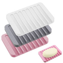 Silicone Soap Dish Shower Waterfall Soap Tray Saver Holder Drainer Flexible Bathroom Fixtures Soapbox For Shower Kitchen Counter 2024 - buy cheap