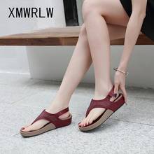 XMWRLW Women Beach Shoes Flat Sandals Plus Size Bohemia Shoes 2020 Summer Women Casual Hook & Loop Flat Sandals Ladies Shoe 2024 - buy cheap