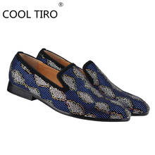 COOL TIRO Mens Python pattern loafers shoes Rhinestones Formal Square Toe Flats wedding Dress party Diamond Shoes men Casual 2024 - buy cheap