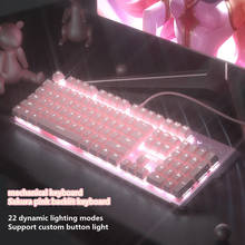 Клавиатура игровая Механическая проводная, 104 клавиши, USB-интерфейс, белая подсветка 2024 - купить недорого