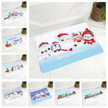 Merry Christmas Snowman Cute Cartoon Animal Doormat Non-Slip Print Soft Flannel Carpet Decor Floor Door Mat for Hallway 40x60cm 2024 - buy cheap