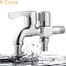 Wall Mounted Bibcock Washing Machine Chrome Faucet Double Nozzle Copper Tap Bathroom WC Mop Sink Garden Faucets Outdoor Grifo 2024 - buy cheap