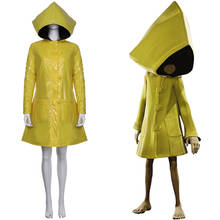 Little nightmares 2 seis cosplay traje casaco amarelo com capuz robe adulto halloween carnaval festa vestido extravagante feminino 2024 - compre barato