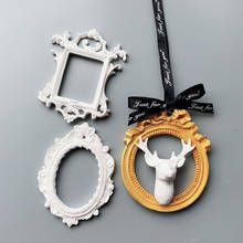 Mirror Frame Aroma Wax Silicone mold For Car Pendant Gypsum Plaster Molds Photo Frame Cake Decoration Fondant Mould 2024 - buy cheap