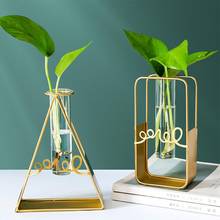 Geometric Iron Flowers Vase Terrarium Metal Plant Holder Modern Home Decor Vase Nordic Hydroponic Wrought Iron Vase Home Decor 2024 - buy cheap