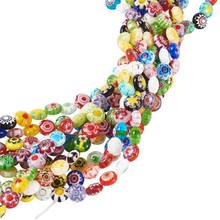 5 Strand Handmade Millefiori Glass Beads 6mm 8mm 10mm 14mm Heart Flower Flat Disc Beads Strands for jewelry DIY making,Mix Color 2024 - buy cheap