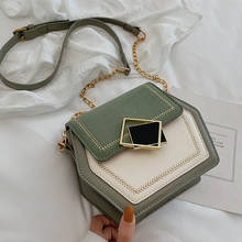 Color Block Scrub Leather Crossbody Bags Womens 2020 Fashion Small Hexagon Shoulder Bag Lady Phone Purses Chic Handbags 2024 - buy cheap