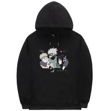 Moletom com capuz para homens, anime, estampa, roupa quente de lã, uzumaki, kakashi, sasuke, haruno, sakura 2024 - compre barato