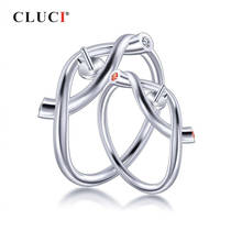 CLUCI Silver 925 Fashion Winding Women Rings for Party Zircon Pearl Ring Mounting 925 Sterling Silver Fashion Rings SR1071SB 2024 - buy cheap