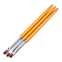 3pcs Profession Nail Art Metal Handle Acrylic UV Gel Extension Builder Petal Flower Painting Drawing Brush Manicure Tools 2024 - купить недорого