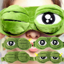 Máscara de ojos 3D divertida y creativa, máscara de felpa suave de dibujos animados, para dormir, color verde, de la rana triste 2024 - compra barato