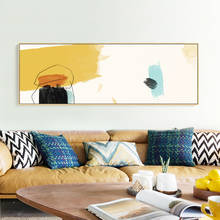 Póster de lienzo de arte geométrico amarillo de acuarela, pintura abstracta, impresión minimalista, decoración de pared, imágenes para decoración para sala de estar 2024 - compra barato