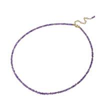 Lii Ji Natural Amethyst 14K Gold Filled Mini Necklace 40+5cm Natural Real Stone Handmade Necklace 2024 - buy cheap