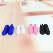 4 пары модных кукольных ботинок, белые теннисные туфли и черные Лоферы для девочек Ken 1/6, кукла для девочек, спортивная обувь, аксессуары 2024 - купить недорого