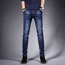 High Quality Men's Stretch-fit Jeans Business Casual Classic Style Fashion Men Denim Pants Blue Black Trousers Male Size 28-36 2024 - buy cheap