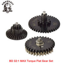 Hot BD High Quality CNC 32:1 MAX Torque Flat Gear Set Fit Ver.2 / 3 Airsoft Gearbox For Hunting Paintball Shooting 2024 - buy cheap