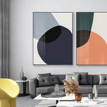 Pintura nórdica abstrata em tela, colorida, geométrica, poster e impressões, arte para parede, para sala de estar, quarto, decoração sem moldura 2024 - compre barato