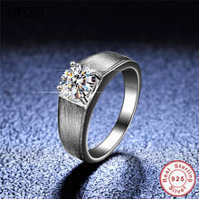 Geoki-Anillo de plata de primera ley con forma de diamante para hombre, sortija, plata esterlina 925, moissanita, corte perfecto, Color VVS1 2024 - compra barato