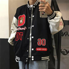 Vintage Bear Letters Baseball Jacket Coat Women Oversized 2021 Spring New Harajuku Korean Style Loose Outerwear Students Girls 2024 - buy cheap