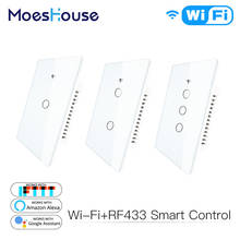 WiFi Smart Wall Light Switch Glass Panel RF433&Wi-Fi Smart Life Tuya APP Remote Control Works With Alexa Google Home 1/2/3 Gang 2024 - buy cheap