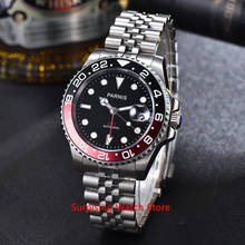 Parnis 40mm Automatic Mechanical GMT Watch Men Luxury Brand Ceramic Bezel Luminous Waterproof Sapphire Calendar Wristwatch Men 2024 - buy cheap