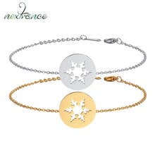 Nextvance pingente redondo de neve, pulseira com pingente em aço inoxidável, vazado, flor, pulseira para mulheres, presente de natal, joia 2024 - compre barato